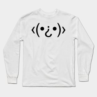 Text Emoticon Face (Black) Long Sleeve T-Shirt